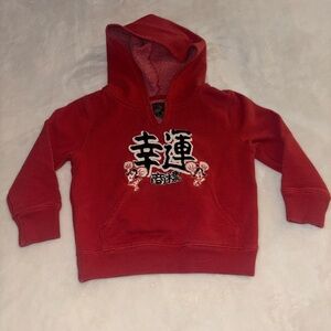 Kids/boys 2yrs red lucky brand embroidered hoodie